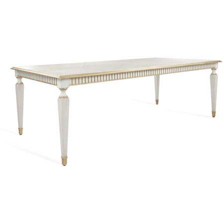 96" Rect. Wood Dining Table w/Steel Ferrules