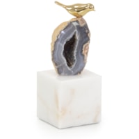 Agate Roost Sculpture on Marble Base, Small