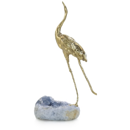 Brass Crane Sculpture on Kyanite I