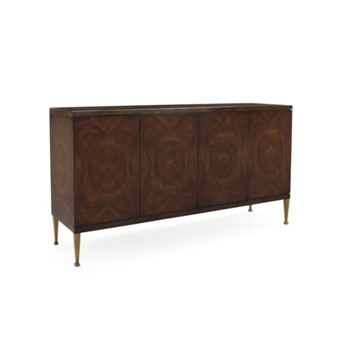 Bosco Modern Rustic 4-Door Credenza with Interior Drawers