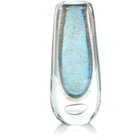 Gold Flecked Blue Handblown Glass Vase I