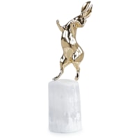Dancing Bunny Sculpture on Selenite