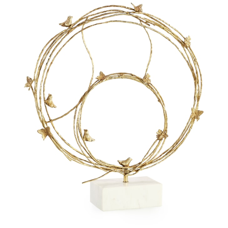 John-Richard Accessories & Botanicals Roost Sculpture, Large Brass