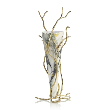 Overgrown Glass Vase, White