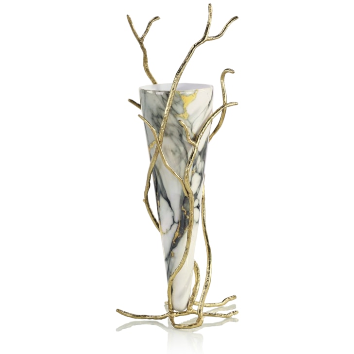 John-Richard Accessories & Botanicals Overgrown Glass Vase, White