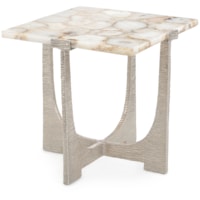 Unity Modern Agate-Top Nickel End Table