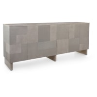 Varia Modern Textural 6-Door Credenza with Push-to-Open Doors