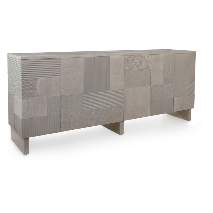 John-Richard Furniture Textural 6-Door Credenza w/Push Doors