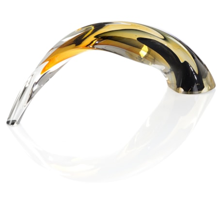 Handblown Black and Amber Arch Sculpture II