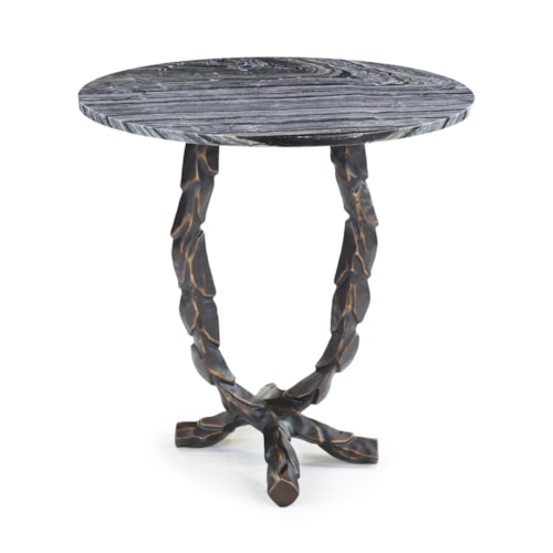 Wayland Modern Industrial Round Aluminum End Table