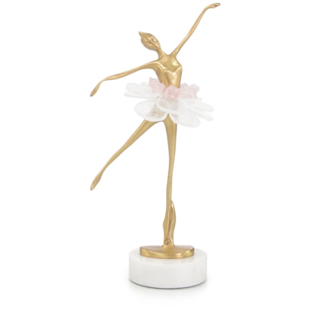 Selenite Ballet Sculpture on Marble Base I
