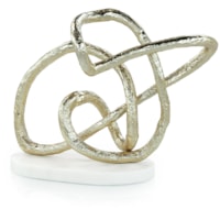 Tangled Sculpture on Marble Base, Gold