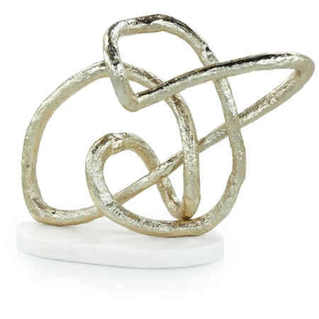 Tangled Sculpture on Marble Base, Gold