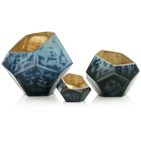 Eon Bowls, Set of 3 Blue