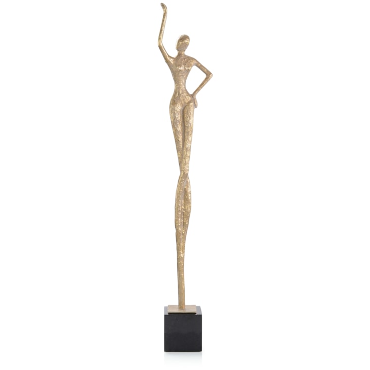 John-Richard Accessories & Botanicals Posing Female Gold Sculpture I