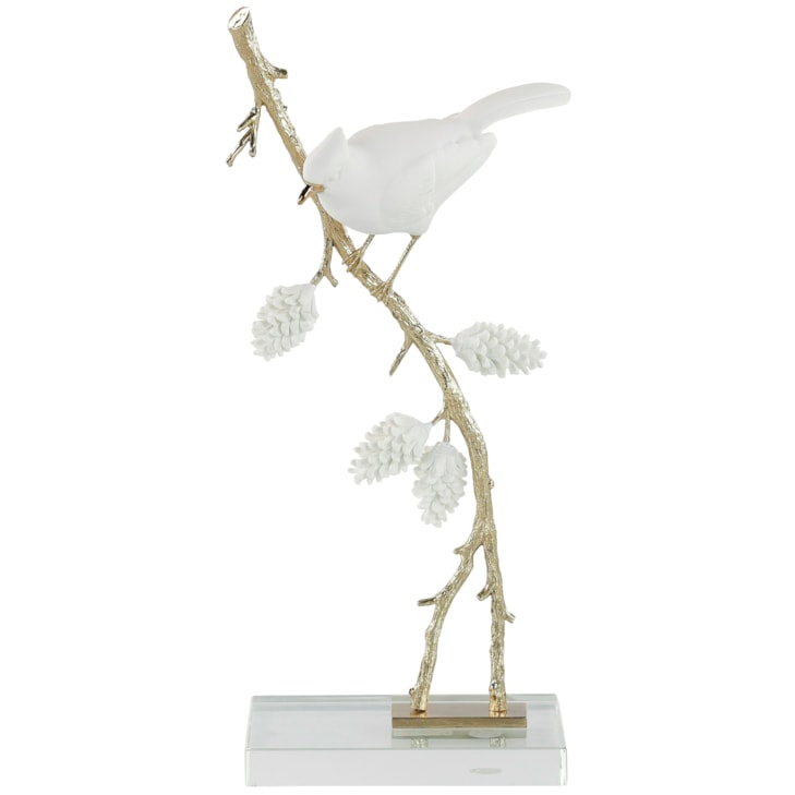 John-Richard Accessories & Botanicals Porcelain Bird Sculpture on Pine Branch II