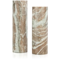 Marble Pillar Candleholders, Set of 2