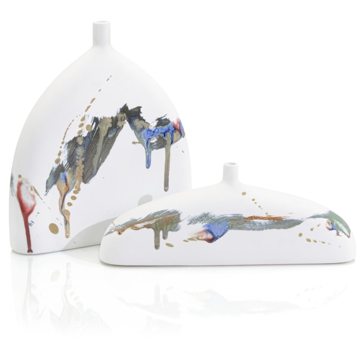 John-Richard Accessories & Botanicals Splash of Color Vases, Set of Two