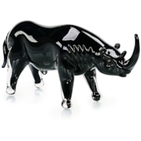 Glass Rhino Sculpture