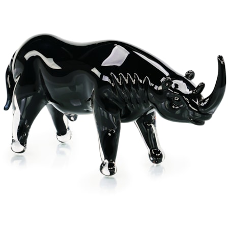 Glass Rhino Sculpture