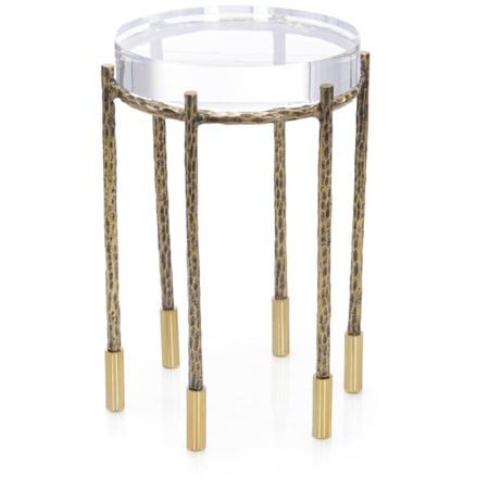 Modern Glam Round Acrylic-Top Side Table