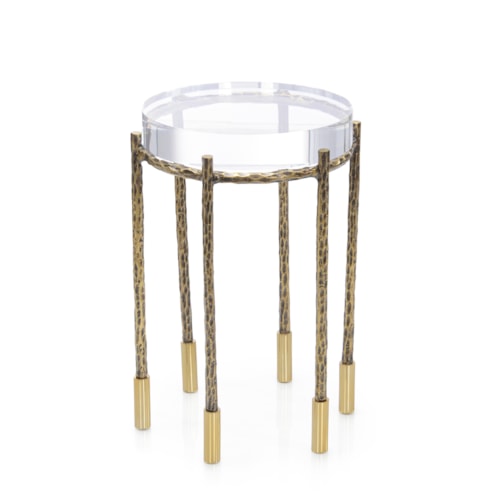 Pomona Modern Glam Round Acrylic-Top Side Table