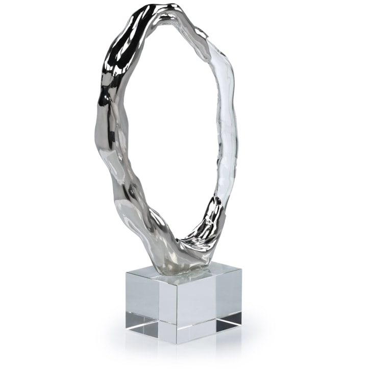 John-Richard Accessories & Botanicals Metallic Ice Sculpture, Large Nickel