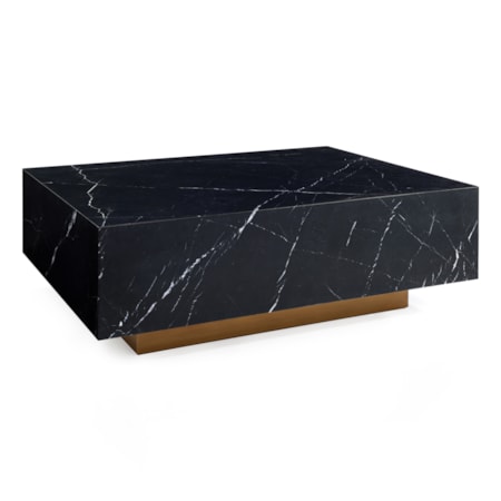 Marble Block Cocktail Table w/Plinth Base