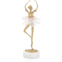Selenite Ballet Sculpture on Marble Base II
