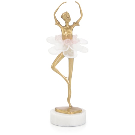 Selenite Ballet Sculpture on Marble Base II