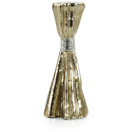 Taut Metal Candleholder, Medium Gold