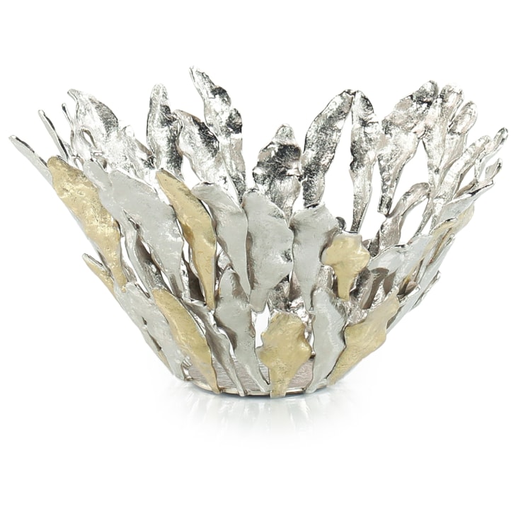 John-Richard Accessories & Botanicals Plume Bowl, Brass and Nickel