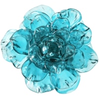 Teal Glass Flower Wall Art