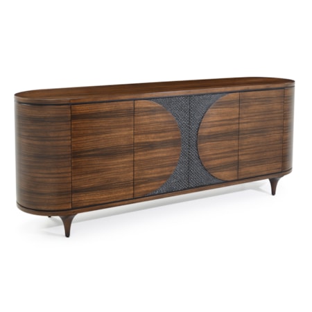 Wooden 4-Door Ovate Credenza