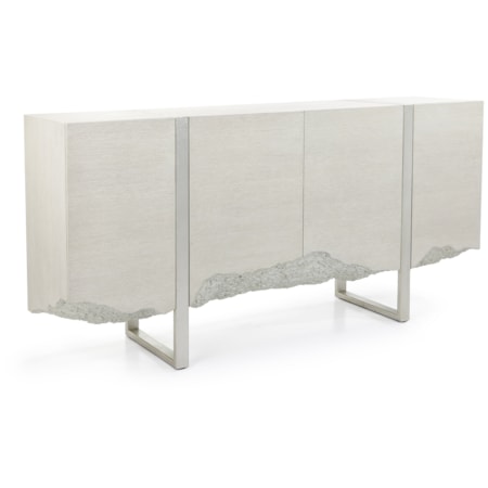 U-Leg 4-Door Credenza w/Dimensional Motif