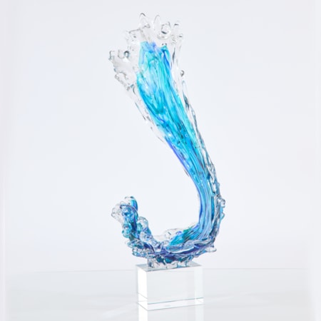 Sweeping Wave Sculpture on Crystal