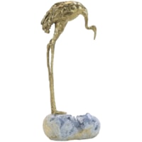 Brass Crane Sculpture on Kyanite II