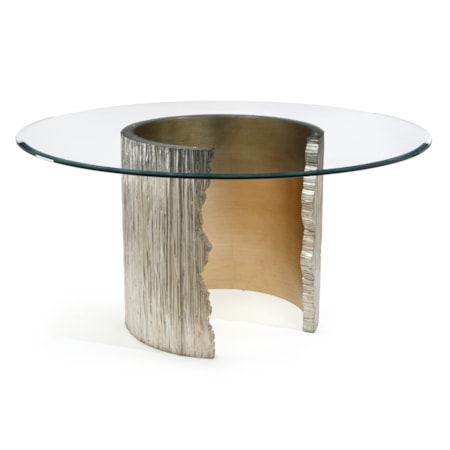 Modern Rustic 60" Glass-Top Dining Table