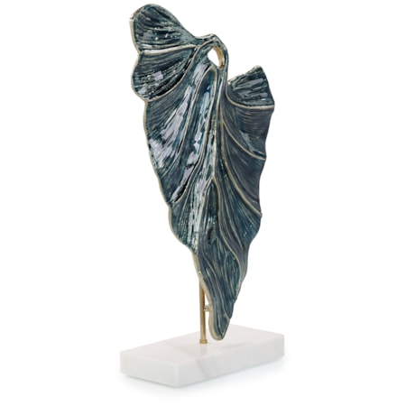 Leaf Sculpture on Marble Base