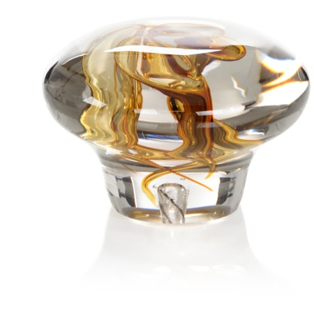 Abstract Amber Handblown Glass Sculpture