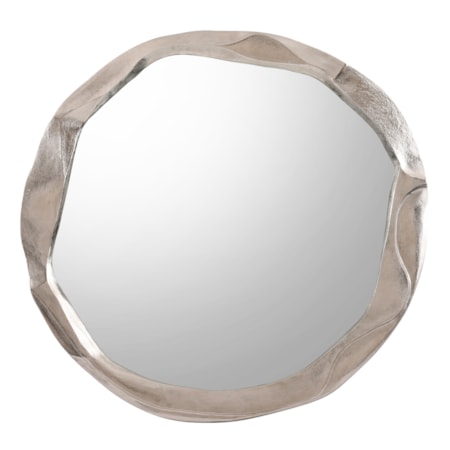 Round Ruga Mirror, Small Nickel