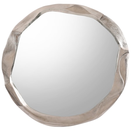Round Ruga Mirror, Small Nickel