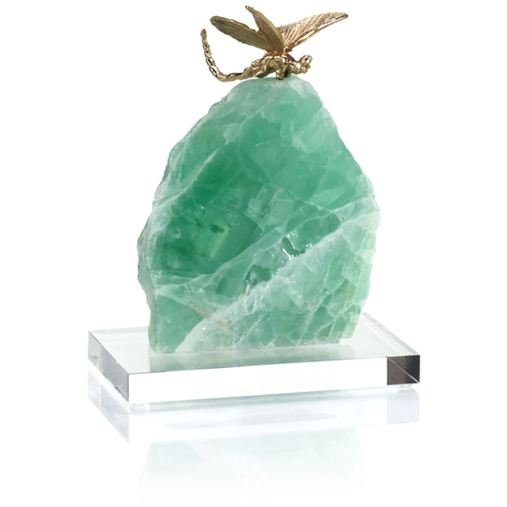 John-Richard Accessories & Botanicals Brass Dragonfly Sculpture on Chlorophane I