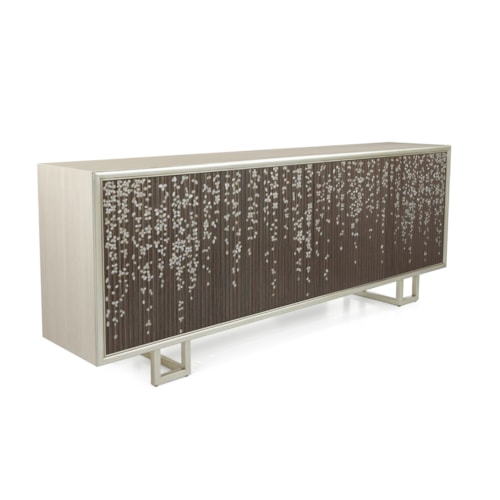 Wisteria Modern Glam Credenza with Pearl Petals