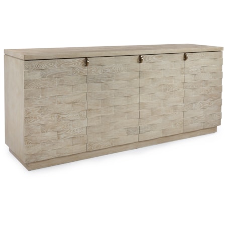 4-Door Limed Credenza w/Adjustable Shelves