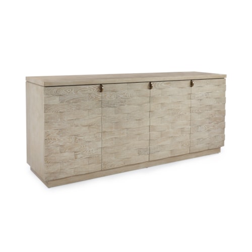 Tessere 4-Door Limed Credenza with Adjustable Shelves