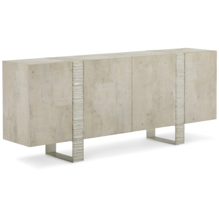 Modern 4-Door Sideboard w/Push-to-Open Doors