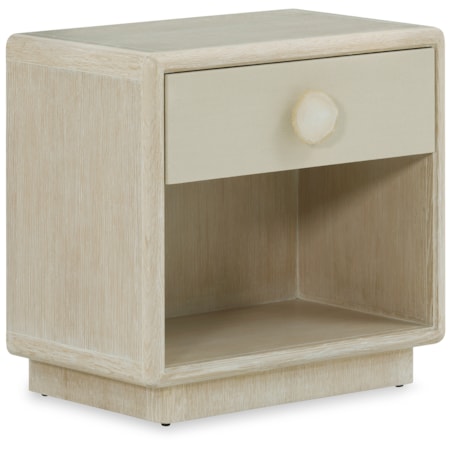 Alba Single-Drawer Nightstand w/Plinth Base
