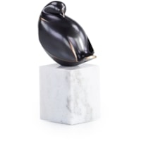 Bronzed Bird Sculpture on Marble Base, Small