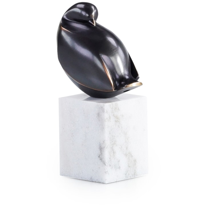 John-Richard Accessories & Botanicals Bronzed Bird Sculpture on Marble Base, Small